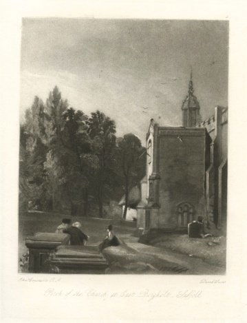 SIR JOHN CONSTABLE / DAVID LUCAS MEZZOTINT: SIR JOHN CONSTABLE / DAVID LUCAS MEZZOTINT "CHURCH AT EAST BERGHOLT, SUFFOLK" - THIS BEAUTIFUL MEZZOTINT ENGRAVING WAS COMPOSED BY JOHN CONSTABLE AND ENGRAVED BY DAVID LUCAS - IT IS FROM THE MUCH SOUG