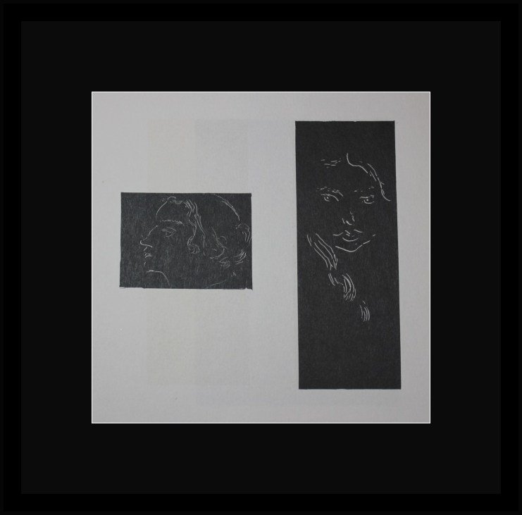 VINTAGE 1956 MATISSE LITHOGRAPH: HENRI MATISSE "MME ANDRE DERAIN" & "IRENE VIGNIER"- VINTAGE LITHOGRAPH AFTER THE 1914 MONOTYPES - PRINTED IN 1956 - PUBLISHED BY GEORGE BRAZILLER NEW YORK - PROFESSIONALLY FRAMED AND MATTED - GALLERY