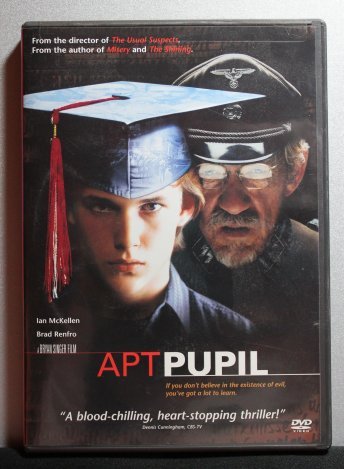 "APT PUPIL" DVD MOVIE - 1998: "APT PUPIL" DVD MOVIE - 1998 - CAST: IAN MCKELLEN, BRAD RENFRO - RATED R - GENRE: DRAMA/THRILLER