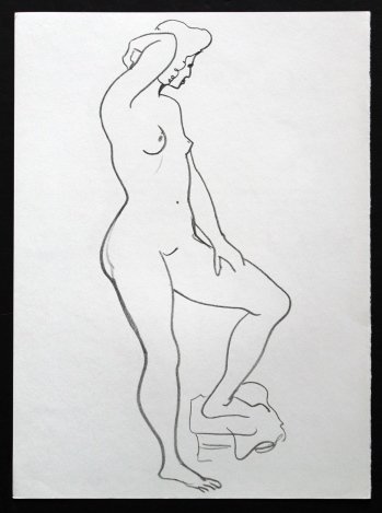 DERAIN ORIGINAL LITHOGRAPH 1957: ANDRE DERAIN ORIGINAL LITHOGRAPH ON WOVE PAPER - EXECUTED FOR DERRIÈRE LE MIROIR (NO. 94-95) IN 1957 - PUBLISHED BY IN PARIS BY THE MAEGHT ATELIER - PAGE SIZE 15" X 11" (380 X 280 MM) - UNFRAMED