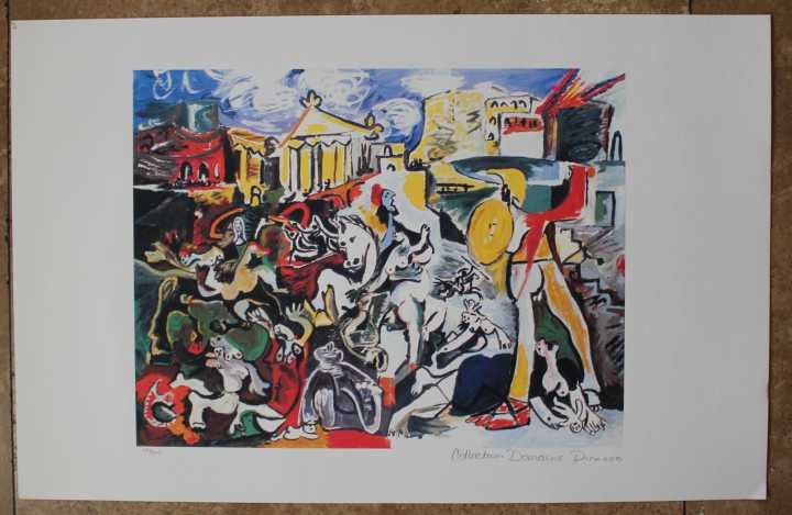 PICASSO "THE RAPE OF THE SABINE WOMAN": Pablo Picasso " The Rape Of The Sabine Woman" - Numbered Limited Edition Giclee' On Heavy Archival Wove Paper - Estate Signed In Pencil "Collection Domaine Picasso" - Edition Size 500 - Numbered In Pe