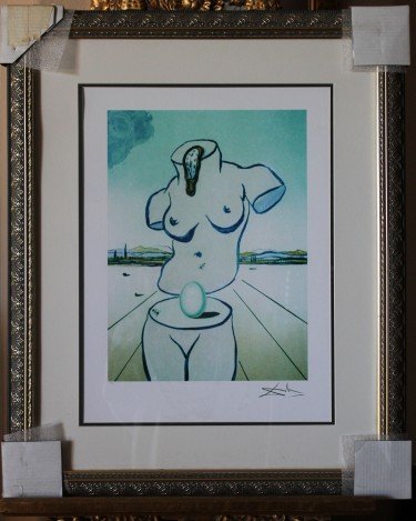 DALI LIMITED EDITION GICLEE: SALVADOR DALI - "BIRTH OF VENUS" - LIMITED EDITION GICLEE - EDITION SIZE 99 - PROFESSIONALLY FRAMED AND MATTED - MINT CONDITION - SIGNED IN THE PLATE - NUMBERED IN PENCIL - FRAMED SIZE APPX 33 1/2" X 