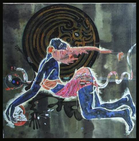 LU HONG SIGNED GALLERY PROOF "BIRTH OF CAIN": Lu Hong Limited Edition Gallery Proof - "Birth of Cain" - Giclee On Canvas - Hand Signed by the Artist - Numbered GP 43/50 - Streched around wood frame (can be removed from strecher for less expensive