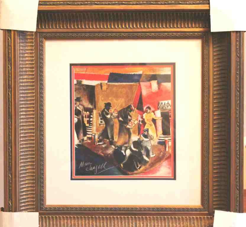 CHAGALL - HAND SIGNED LITHOGRAPH: MARC CHAGALL - "WEDDING II" - HAND SIGNED BY THE ARTIST - BOOK PLATE - PROFESSIONALLY FRAMED AND MATTED - MINT CONDITION - IMAGE SIZE 11" X 9.5" - FRAMED SIZE 24.75" X 23.75" - COMES WITH CERTIFICATE 