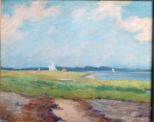 Frank Warren Marshall (American 1866-193: Frank Warren Marshall (American 1866-1930) O/B 10 x 8 Conimicut Point