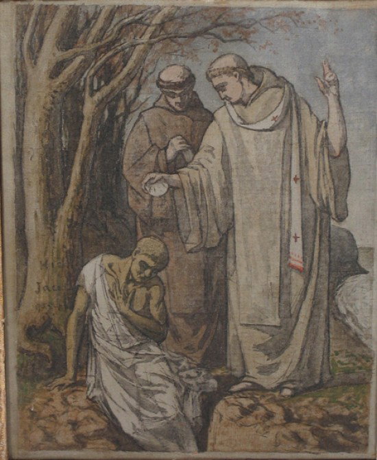 PIERRE PUVIS DE CHAVANNES (France, 1824-1898) attrib.: PIERRE PUVIS DE CHAVANNES 1824-1898 French O/C 8 x 10.25 In a fine carved mid 19th century frame. Signed labeled and sealed on verso.