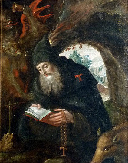 Saint Hieronymus Old Master O/C Painting 23 ¼ x 18 : St. Hieronymus, (St. Jerome), 17th century, unsigned oil on canvas, dated central right side "Anno 1615". 23 ¼" x 18 ¼".