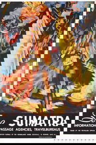 269: Original 1950s Travel Poster  Sumatra