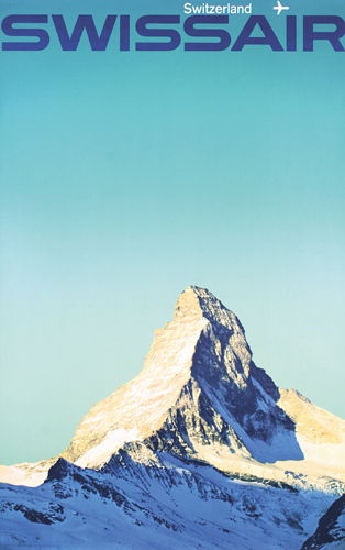 Original Travel Poster Swissair Zermatt 1960s: Bingler, Manfred 1928 - 1987Swissair - SwitzerlandOffset 196440.1 x 25.1 in. (102 x 64 cm)(A) Estimate: $500Reserve: $280