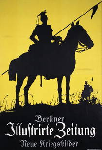 Original Berlin Newspaper Poster 1915: Szafranski, Kurt (Söderström) 1890 -Berliner Illustrirte ZeitungLithograph 191553.5 x 36.2 in. (136 x 92 cm)Condition / Description: (B+) in two sheets, small tears at the edges, minor staining,