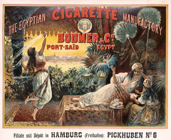 Original 1900 Egyptian Cigarette Poster SWISS