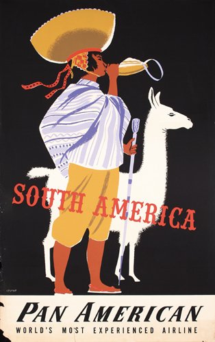 Lot of 2 Original Pan Am Travel Posters - 2