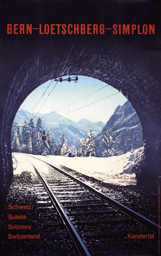 Original Simplon Rail Poster 1950s