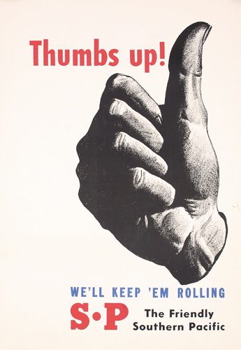 Original 1940s SOUTHERN PACIFIC RAIL Poster