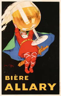 Original 1920s Beer Poster Jeean D'Ylen: D´Ylen, Jean 1886 - 1938Biere AllaryLithograph approx. 192821.6 x 13.7 in. (55 x 35 cm)Printer: Vercasson, ParisCondition / Description: (A-) on linen, minimal scratches and staining, tiny repair