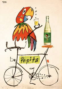 Original 1950s Herbert Leupin Pepita Poster: Leupin, Herbert 1916 - 1999PepitaOffset 195850.3 x 35.4 in. (128 x 90 cm)Printer: Hug & Söhne, ZürichCondition / Description: (A-) small tears and minor staining at the edgesEstimate: $300Reserve: $