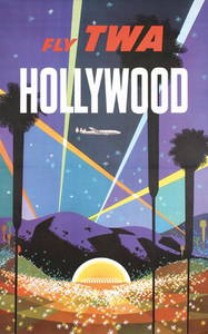 359: Original TWA Hollywood Travel Poster KLEIN