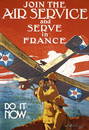 279: RARE Original JOIN THE AIR SERVICE WW I Poster