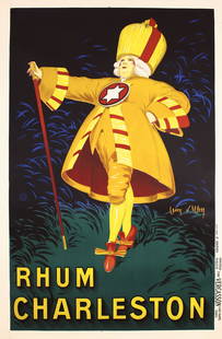 Original Vintage 1920s French Jean D'Ylen Poster RUM: D´Ylen, Jean 1886 - 1938 Rhum Charleston Lithograph 1924 78.7 x 51.1 in. (200 x 130 cm) Printer: Vercasson, Paris Condition Details: (A-) on linen, minor horiz. creases and wear mostly at the bottom