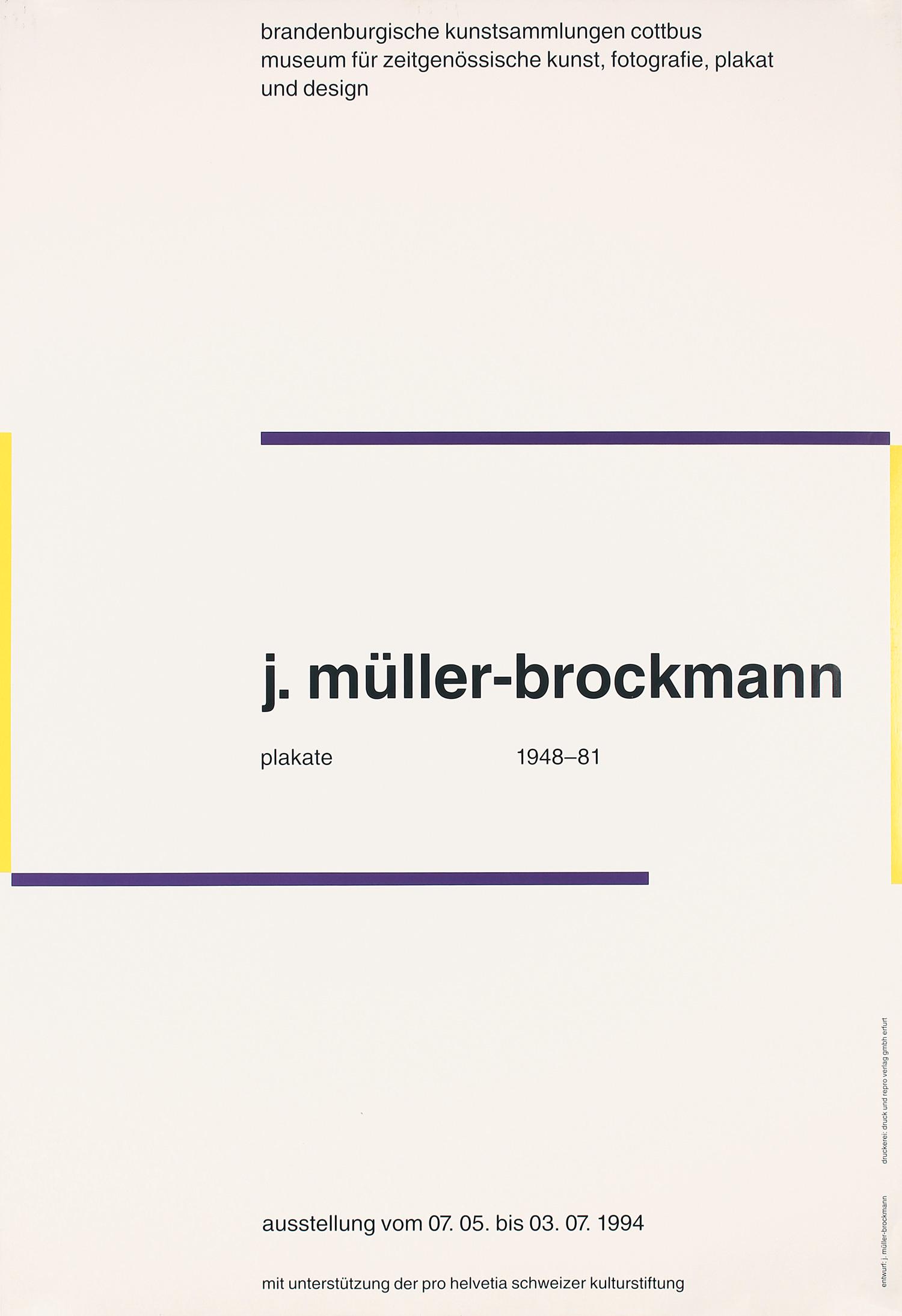 Original 1990s Muller-Brockmann Swiss Exhibition Poster (1 of 1)