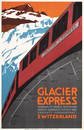 Rare 1930s Swiss Zermatt Glacier Express Travel Poster