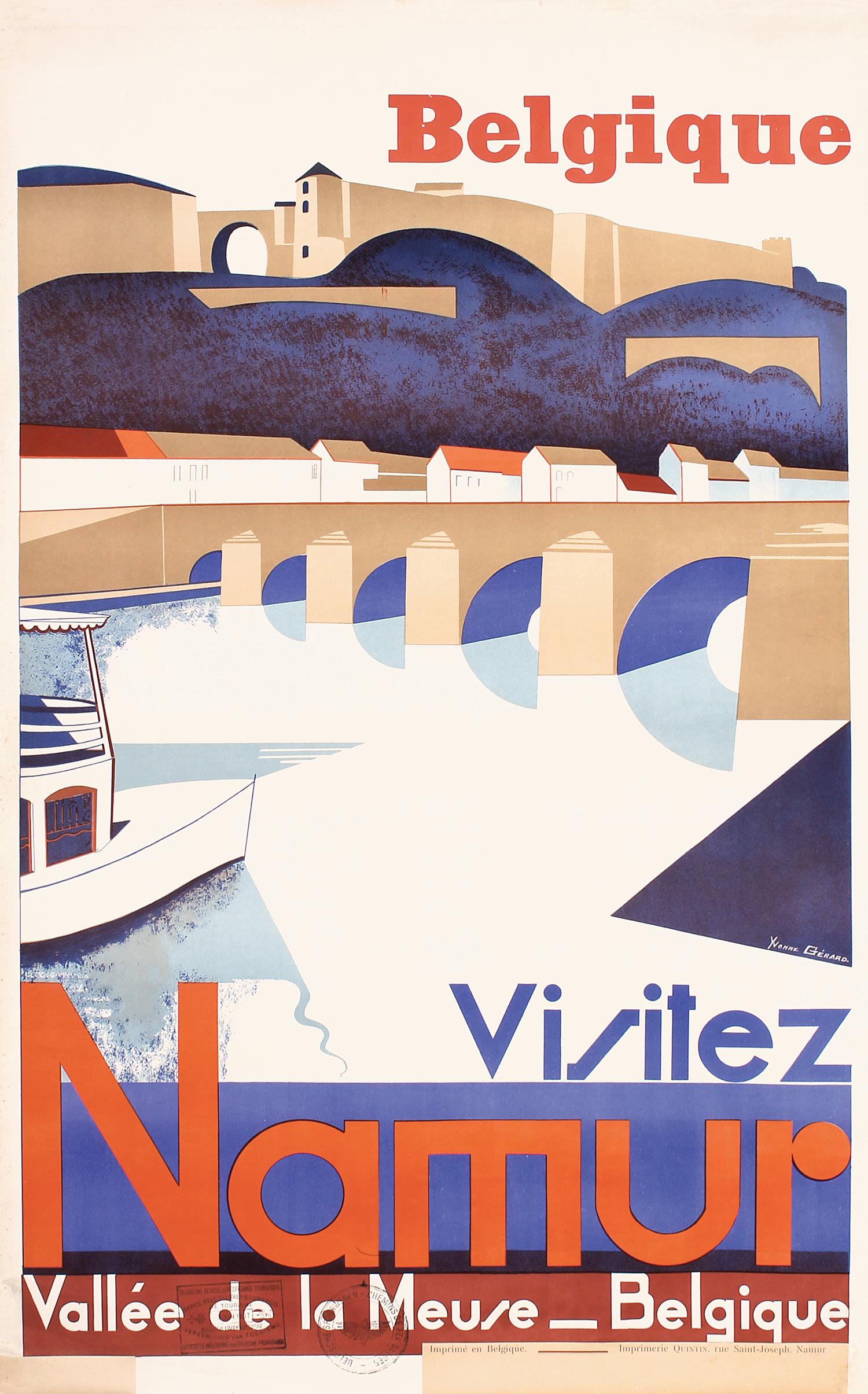 Original Vintage 1930s Art Deco Belgian Travel Poster (1 of 1)
