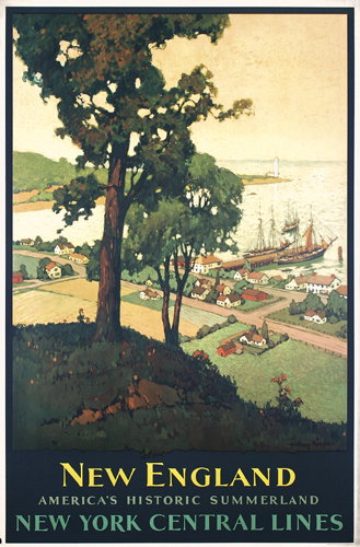 Original NY Central Poster New England 1930s