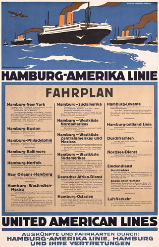 ORIGINAL United American Lines Poster 1920s