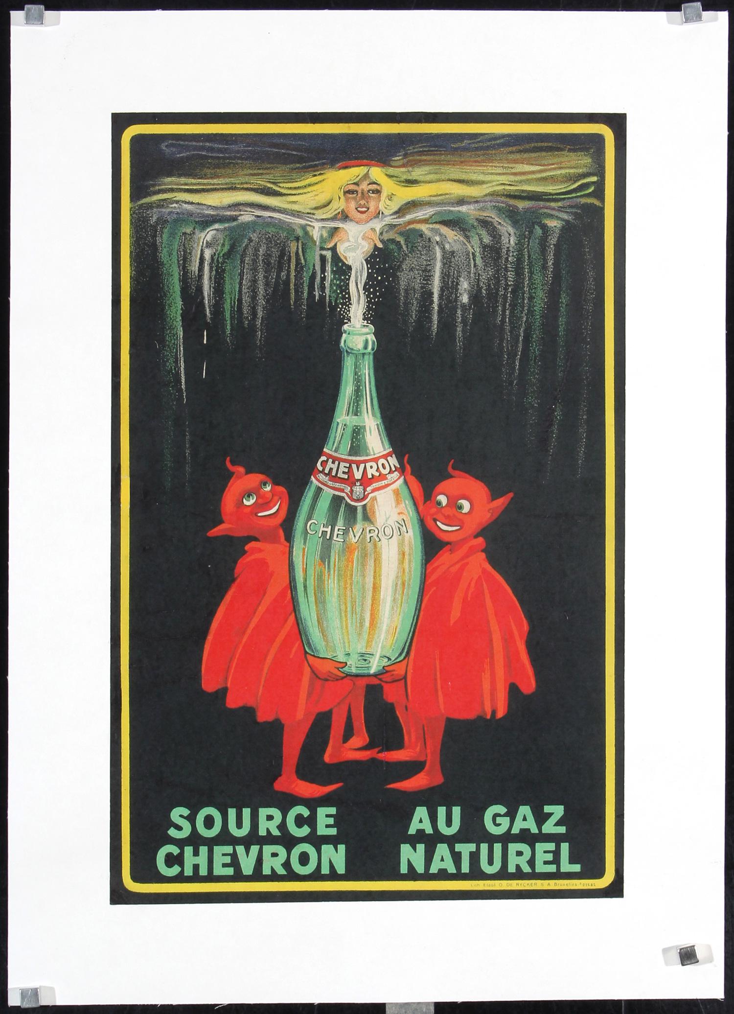 Funny Original 1920s Chevron Water Poster 2 Devils (1 of 1)