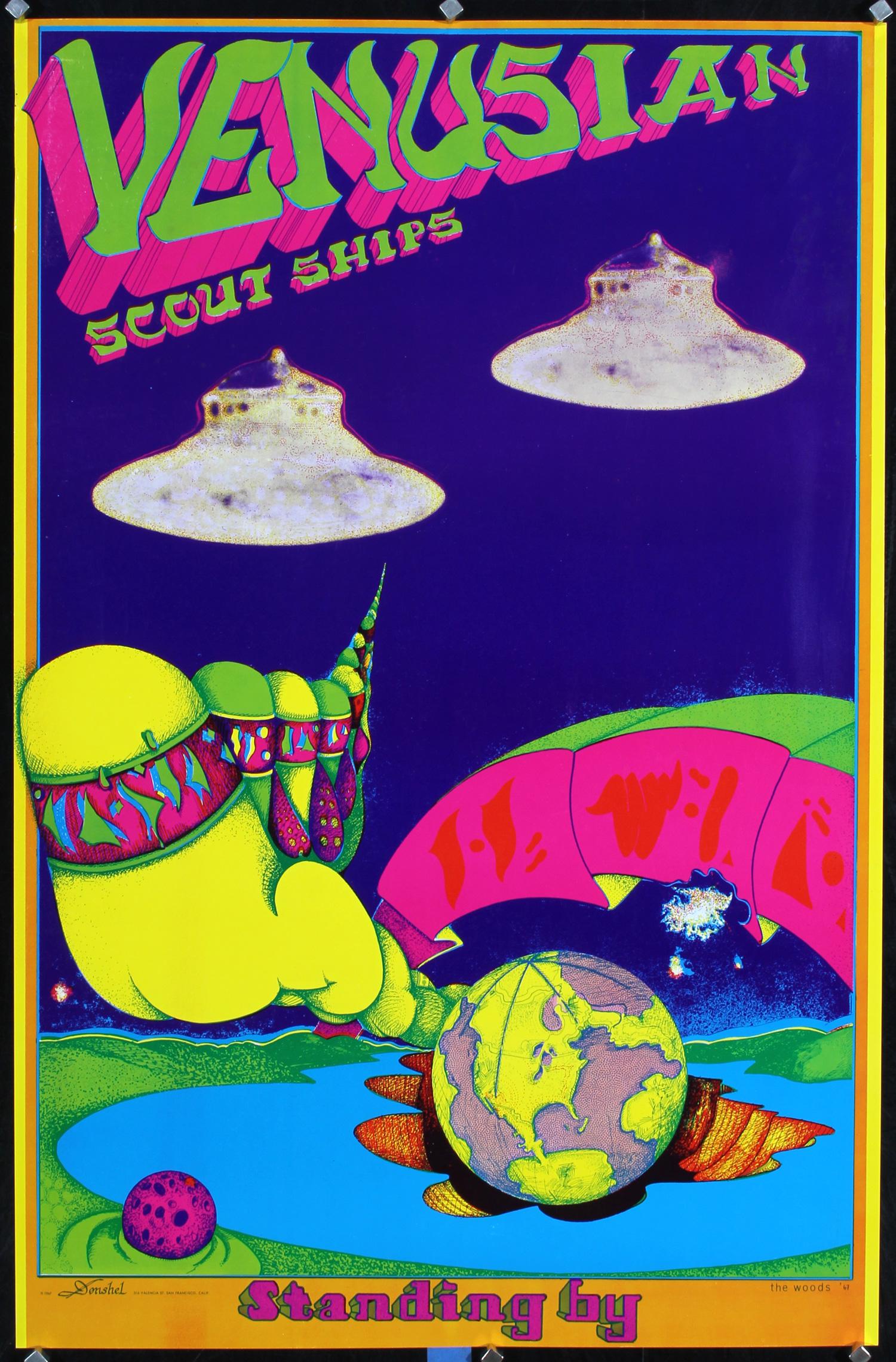 Original 1960s Psychedelic Poster Flying Saucers (1 of 1)