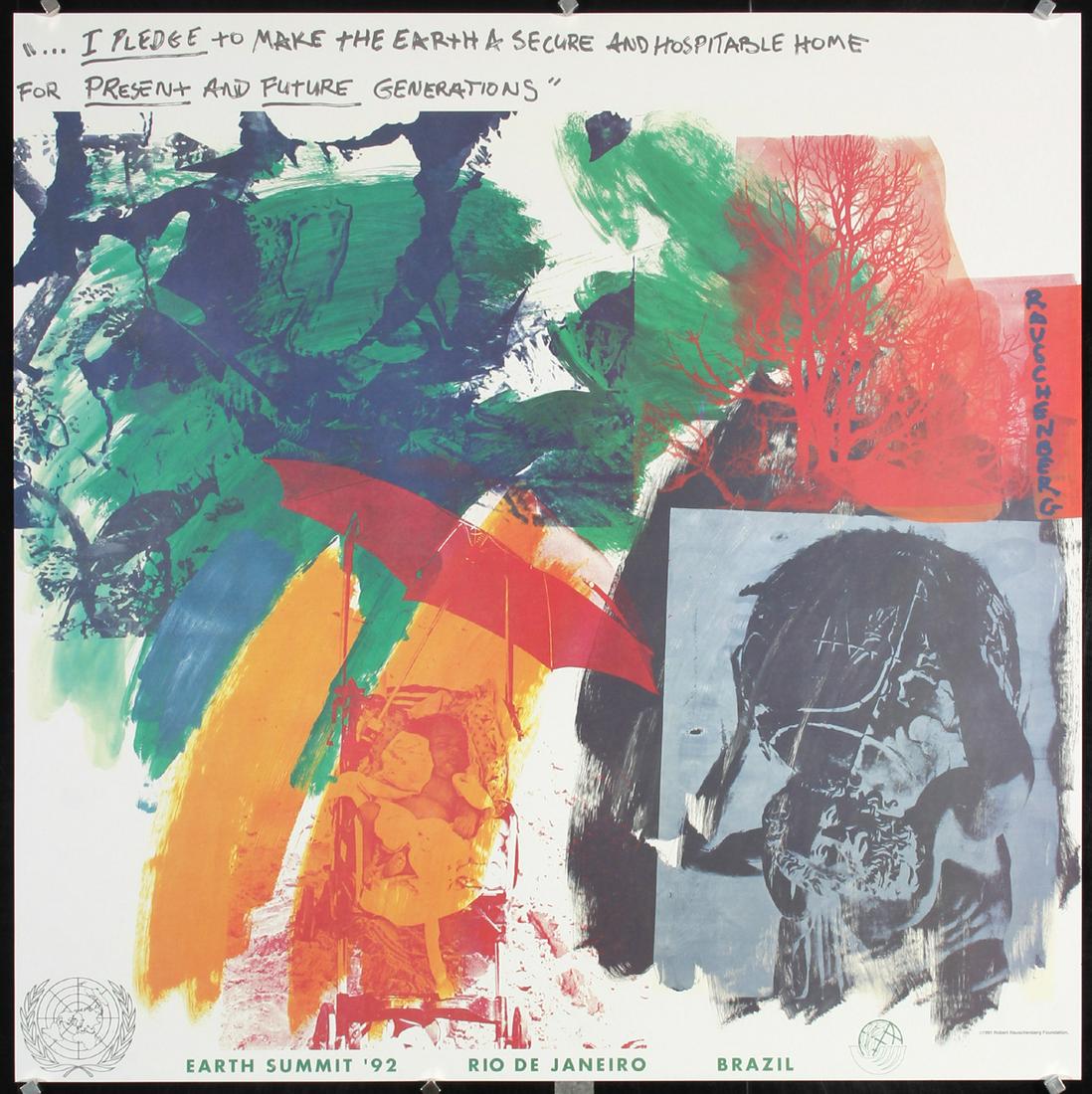 Original 1990s Rauschenberg Earth Summit Rio Poster (1 of 1)