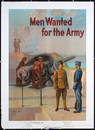 Original Vintage 1909 US Army Poster Men Wanted