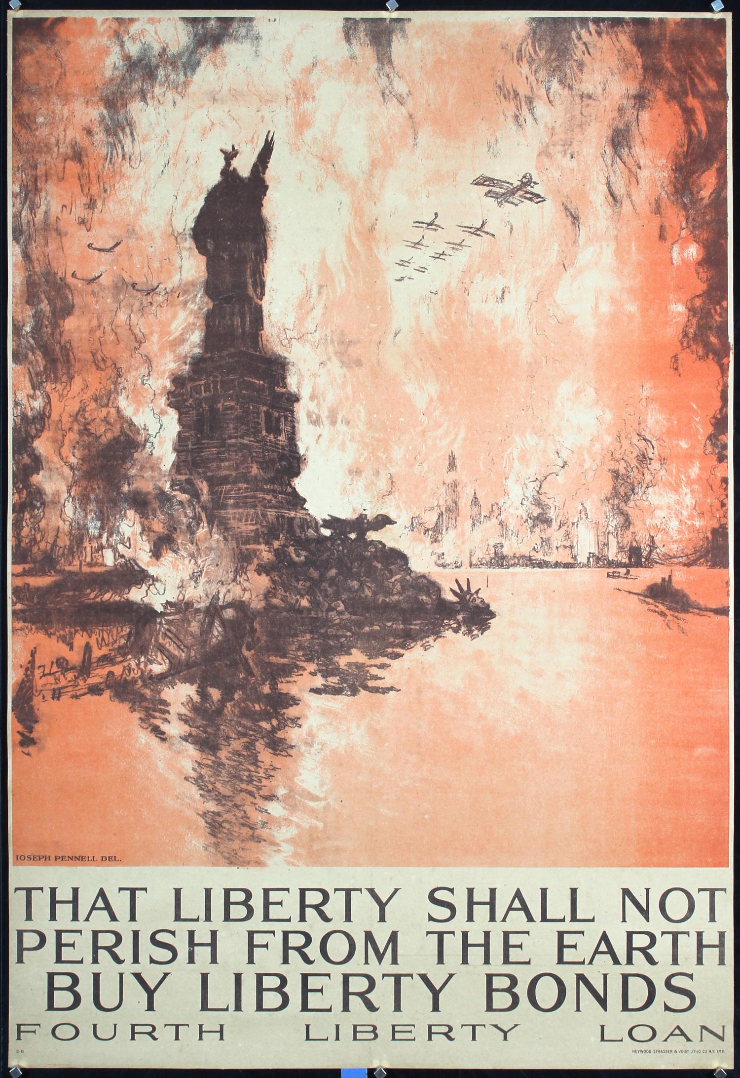 Original 1918 PENNELL USA World War I Liberty Poster (1 of 1)