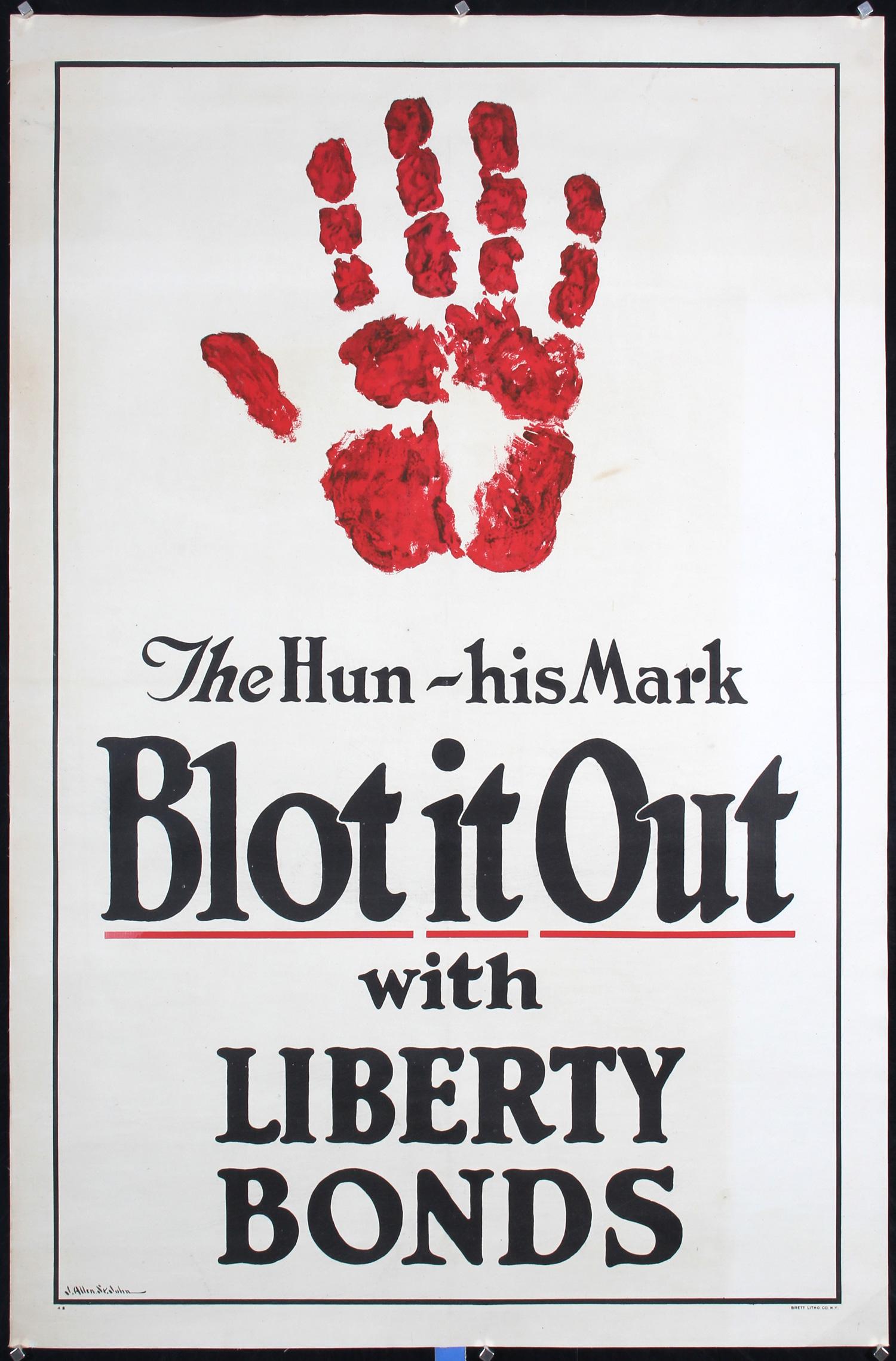 Original Vintage World War I Poster THE HUN Blot it out (1 of 1)