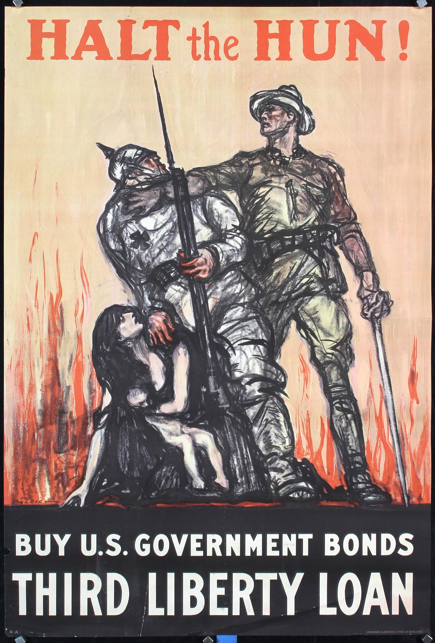 Original American World War I Poster Halt The Hun (1 of 1)