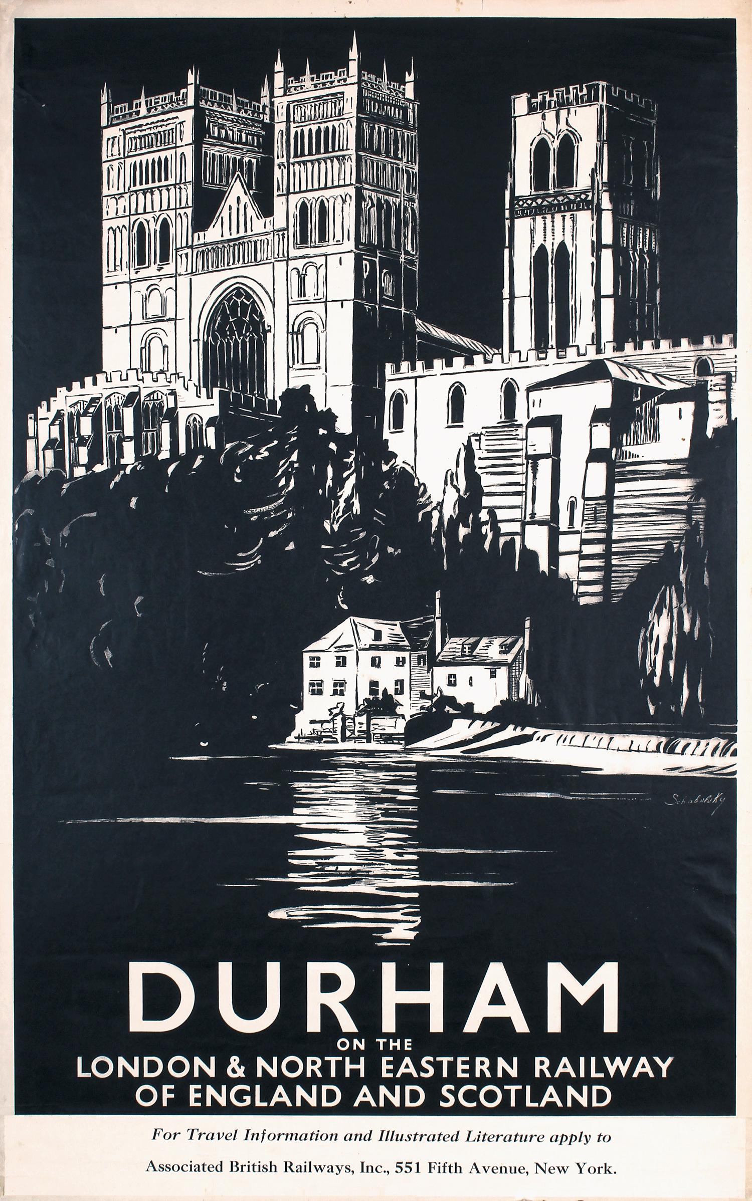 Original Vintage 1930s British Rail Travel Poster Durha (1 of 1)