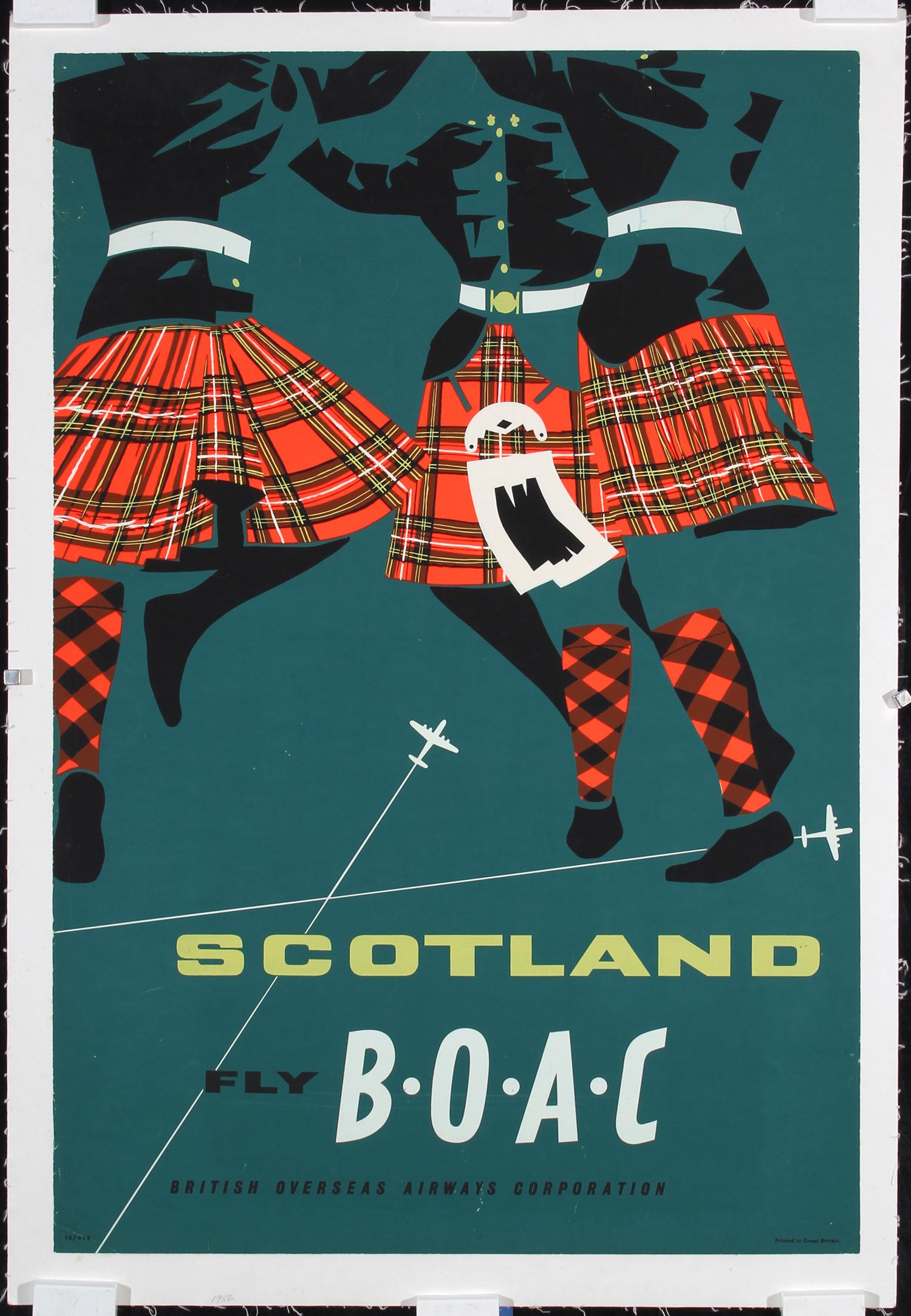 Original 1950s BOAC Airline Travel Poster Scotland (1 of 1)