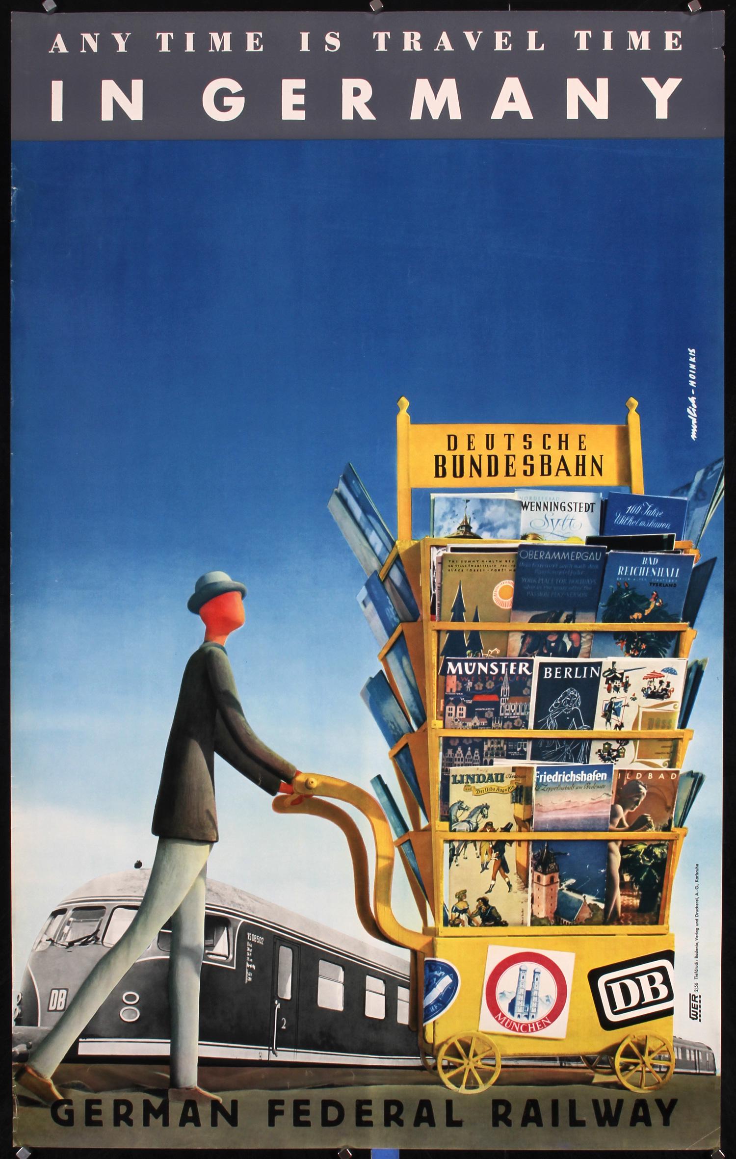 Original 1950s German Railway Travel Poster (1 of 1)