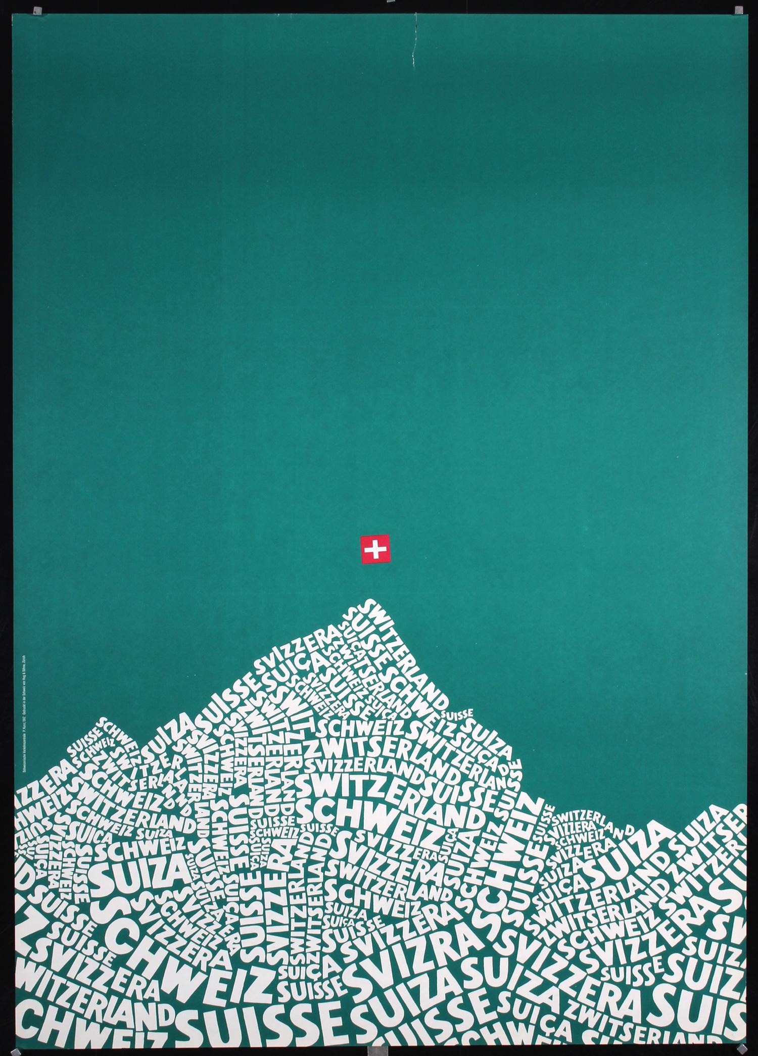 Original Vintage 1960s Swiss Winter Ski Travel Poster (1 of 1)