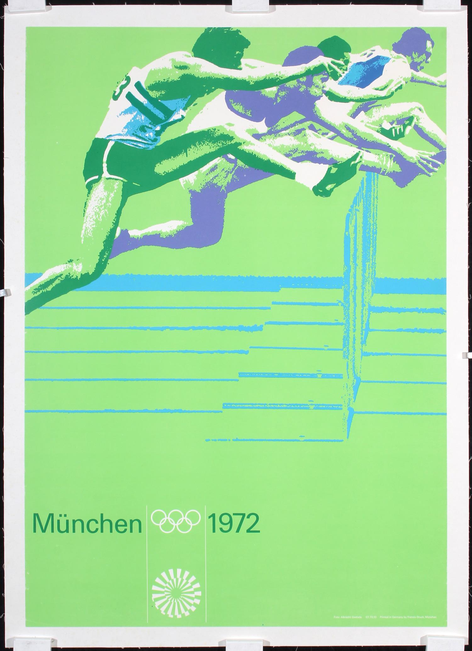 Original Vintage 1972 Olympic Games Hurdles Poster (1 of 1)