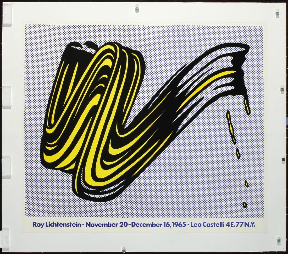 Original 1960s Lichtenstein Brushstroke Poster Castelli (1 of 1)