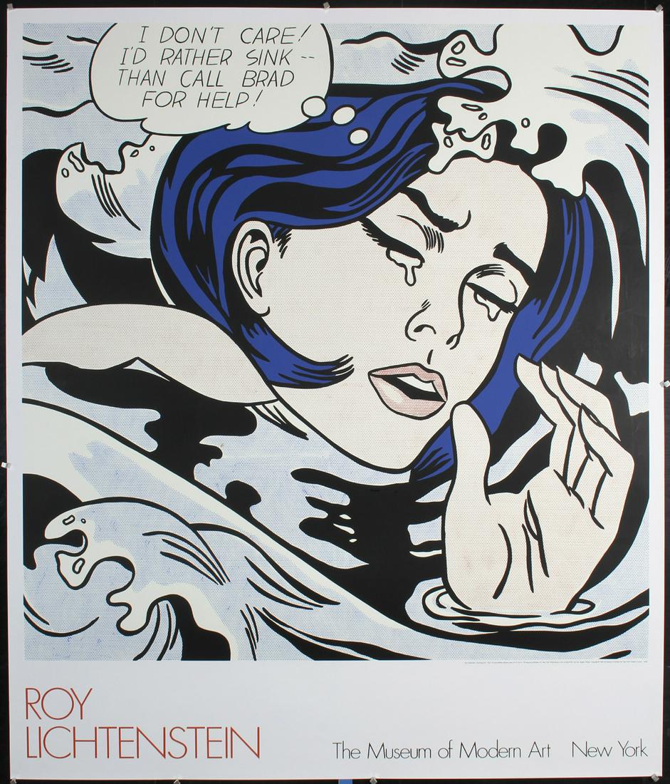 Original 1980s Lichtenstein Drowning Girl Poster MoMA (1 of 1)