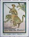 RARE US WW I JM FLAGG Marines Poster Travel Adventure