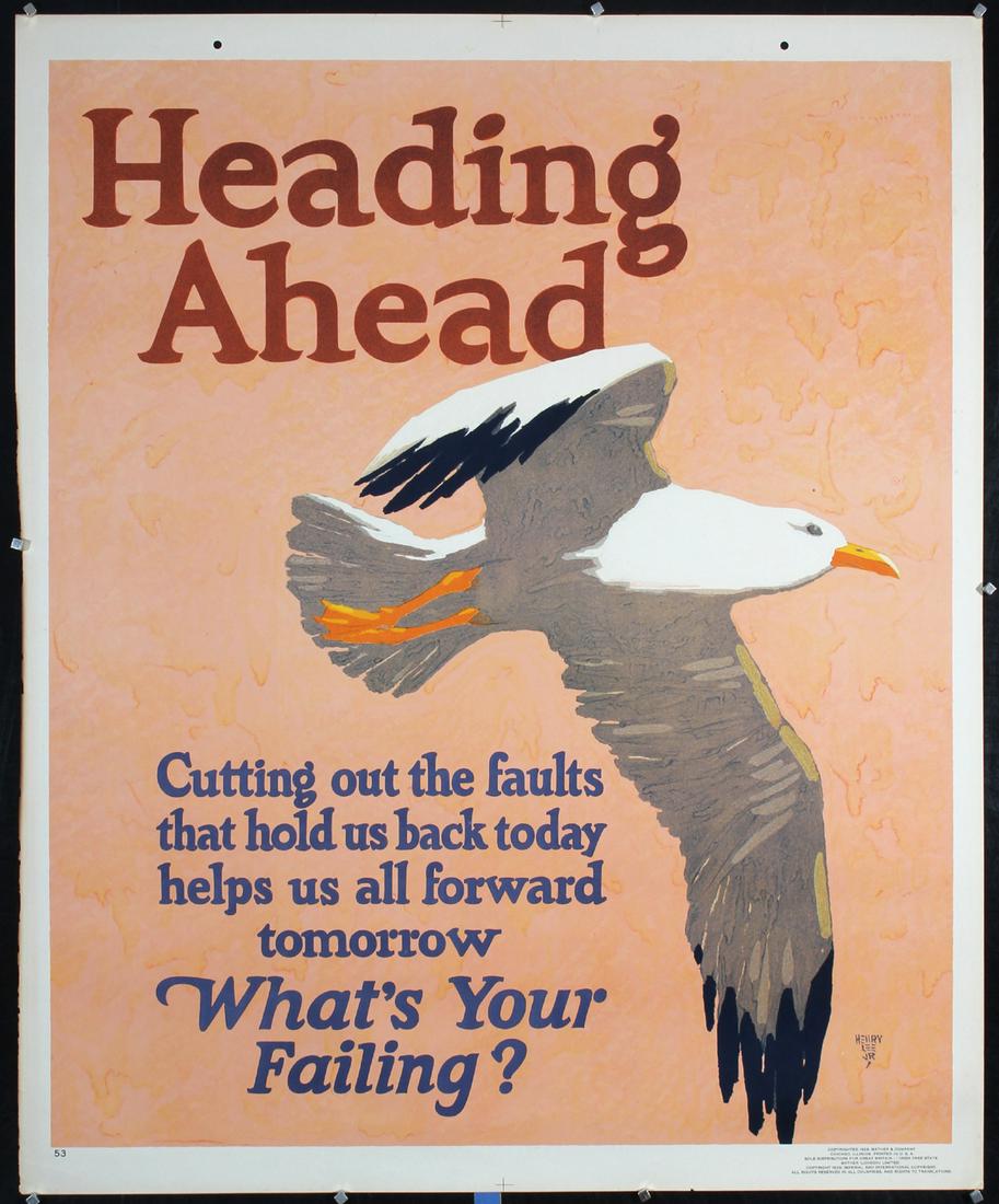 Original 1929 Mather Work Poster Chicago Heading Ahead (1 of 1)