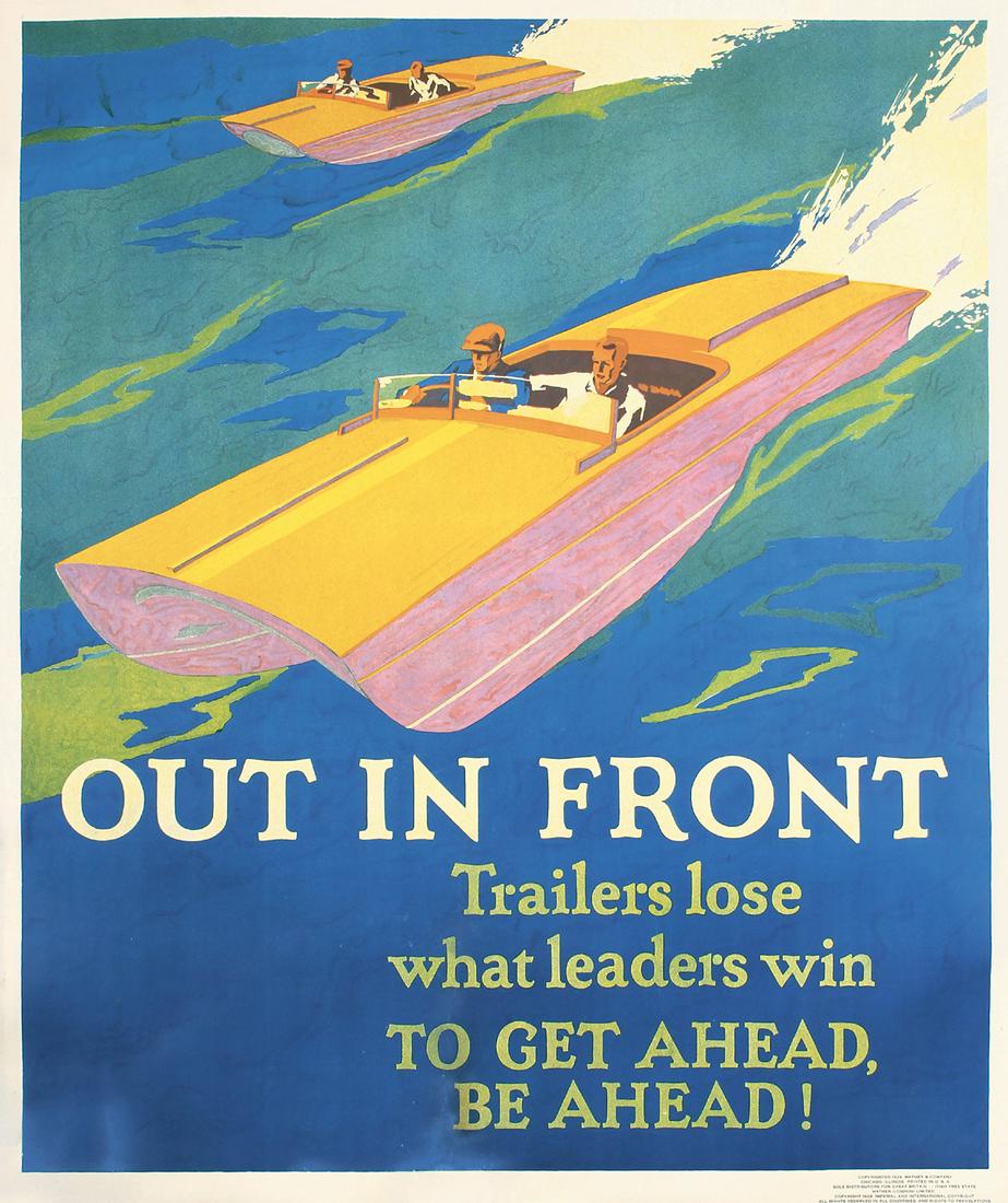 Original 1929 Mather Work Incentive Poster Out In Front (1 of 1)