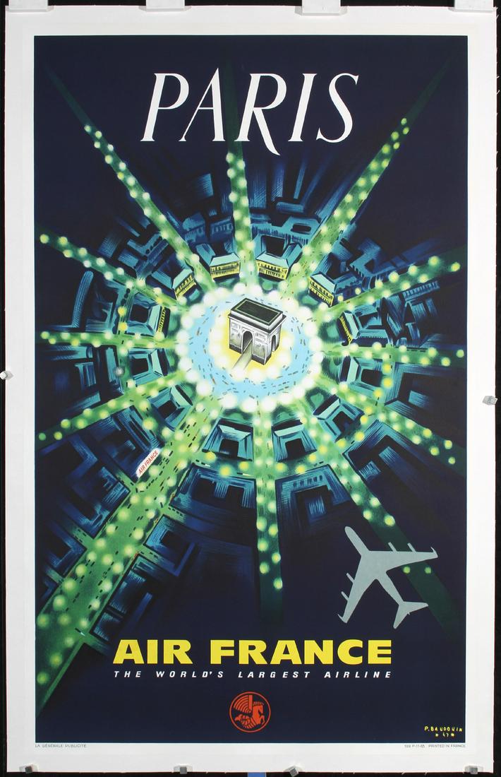 Original Vintage 1960s Air France PARIS Poster Baudouin (1 of 1)