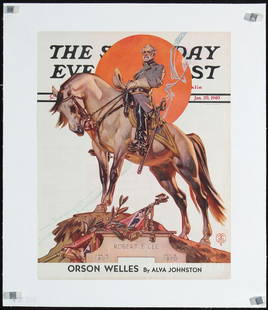 Original 1940 Leyendecker Sat Evening Post Robert E Lee: Leyendecker, Joseph Christian 1874 - 1951 The Saturday Evening Post (Robert E. Lee) Letterpress Print 1940 35 x 27 cm Printer: no information Condition Details: (A-) linen-backed, small tears and