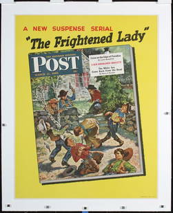 Original 1950 Saturday Evening Post Poster Children: Sewell, Amos F. 1901 - 1983 The Saturday Evening Post (Playing Cowboy) Letterpress Print 1950 71 x 56 cm Printer: no information Condition Details: (A-/B+) was folded, linen-backed, minor retouching