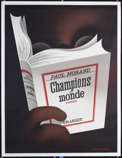 Original 1980s Mouron Edition Cassandre Poster Print: Cassandre (Adolphe Mouron), 1901 - 1968 Champions du Monde (1984 Edition) Lithograph 1984 91 x 70 cm Printer: Henri Mouron Editions Condition Details: (A)