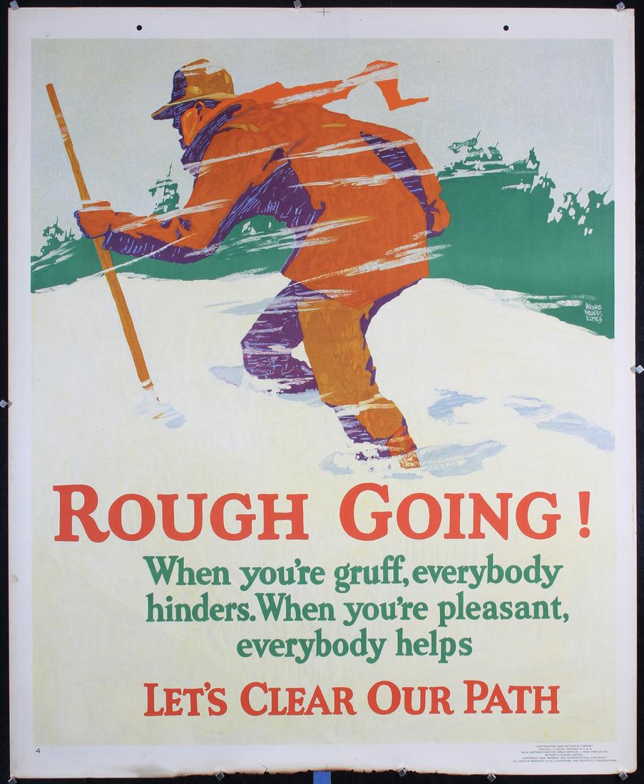 Original Vintage 1929 Mather Work Poster Rough Going (1 of 1)